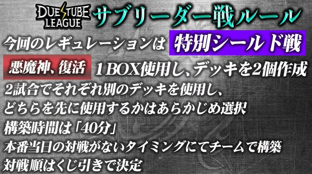 デュエチューブリーグ後期-第3節-」調整録