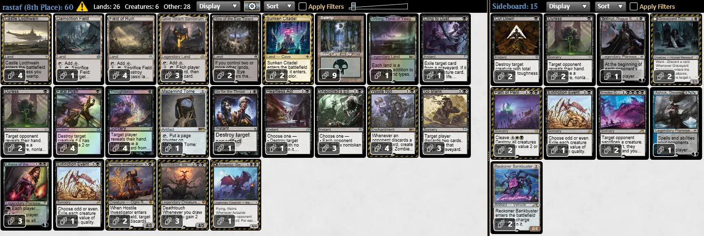 MTGパイオニア　無駄省きデッキ　※サイドデッキ完備 青黒ハンデス | 無駄省き | パイオニア | デッキ構築機能