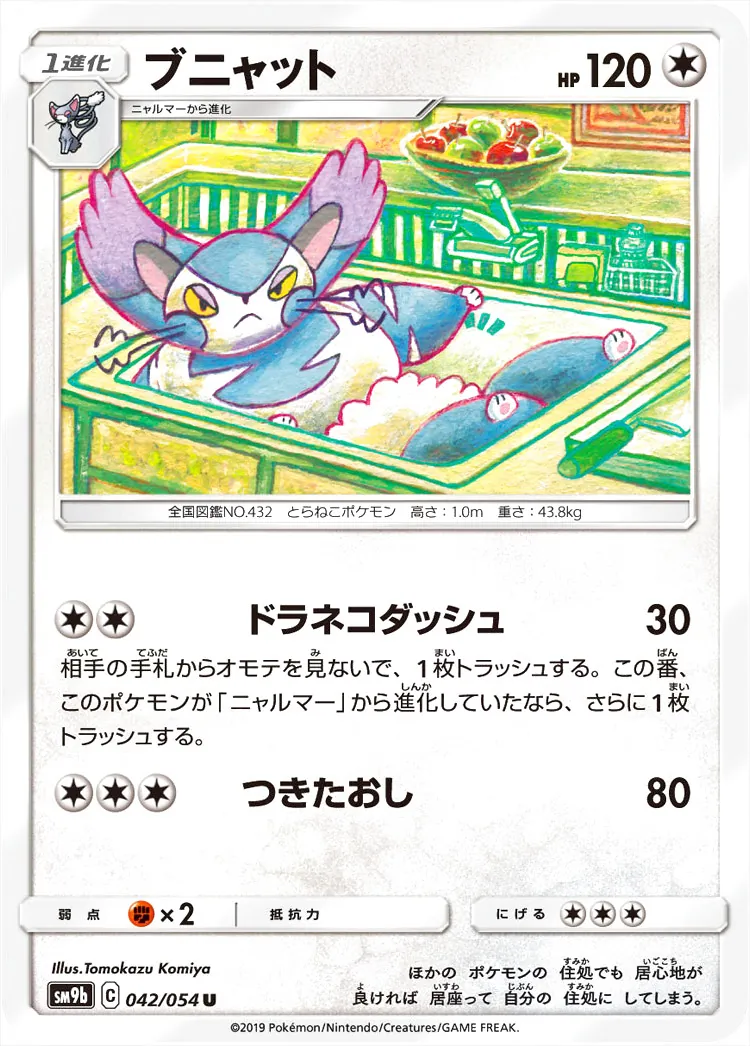 ブニャット(hp:120/ドラネコダッシュ/つきたおし)の効果や採用されて